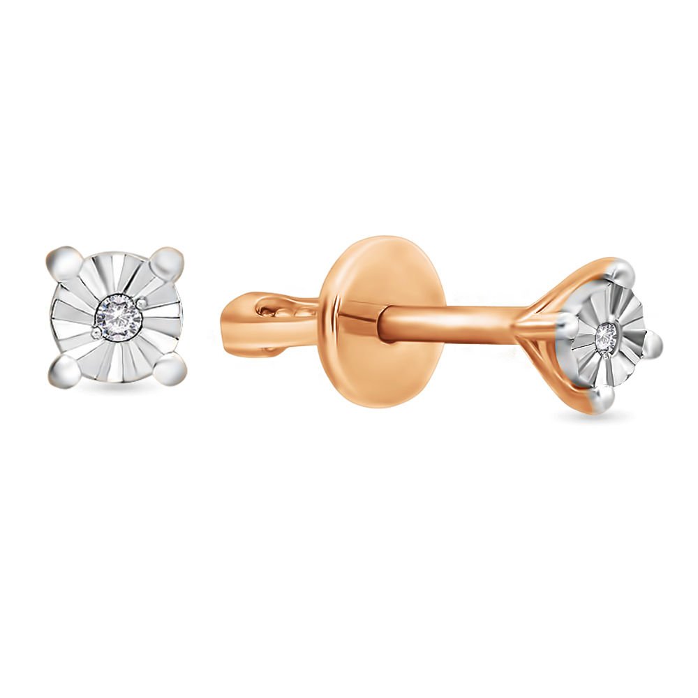 

Серьги из красного золота с бриллиантом 585Gold 102004709, 102004709