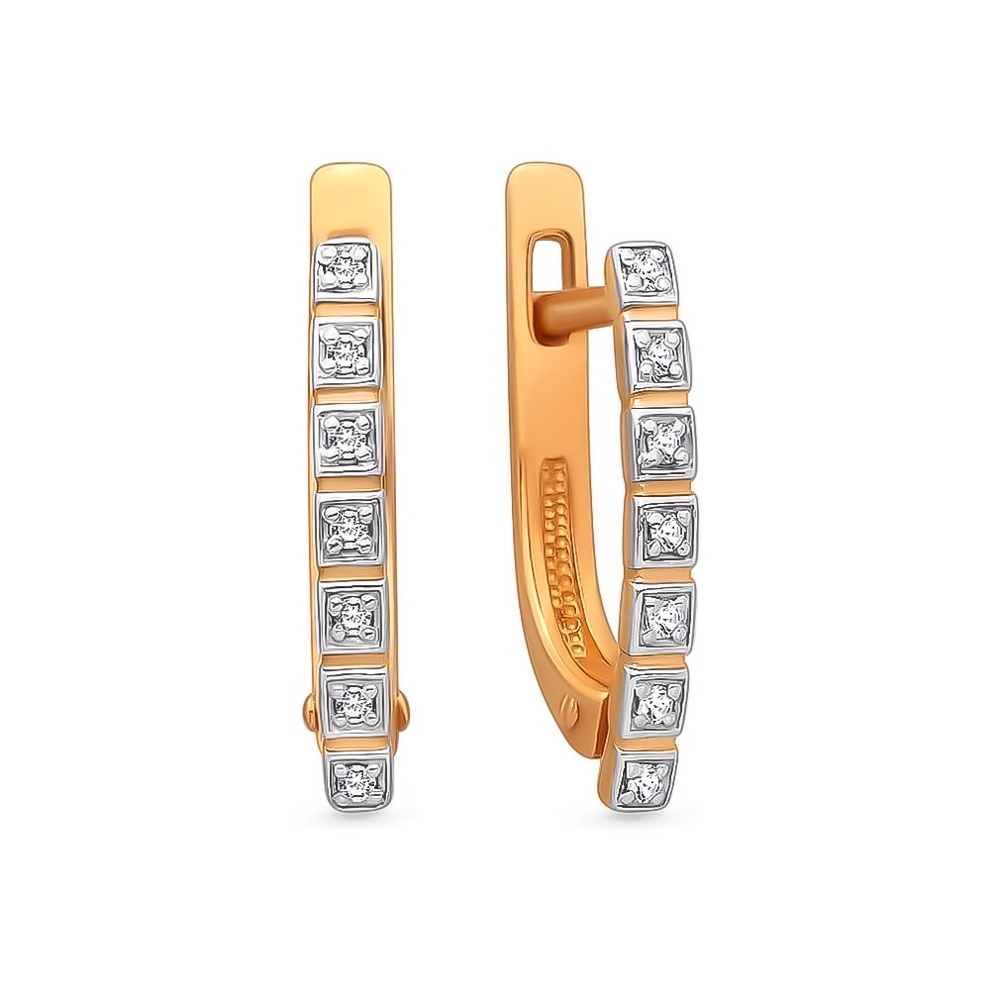 

Серьги из красного золота 585Gold 102004418, бриллиант, 102004418