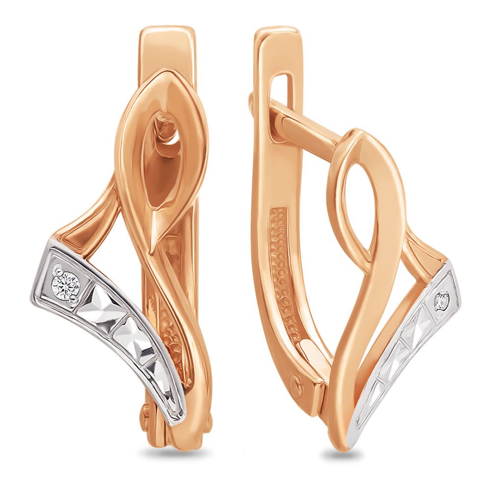 

Серьги из красного золота с бриллиантом 585Gold 102004434, 102004434