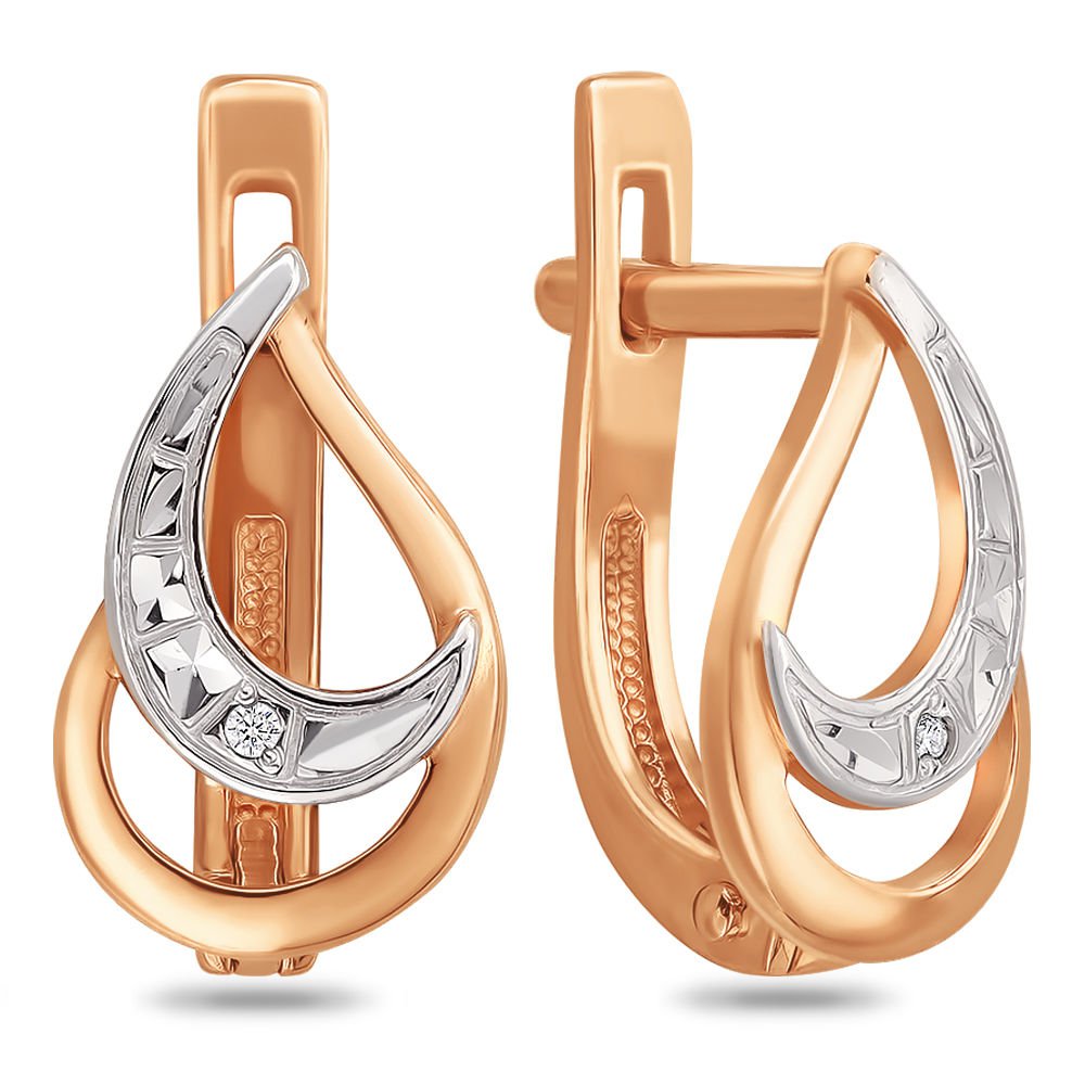 

Серьги из красного золота с бриллиантом 585Gold 102004436, 102004436