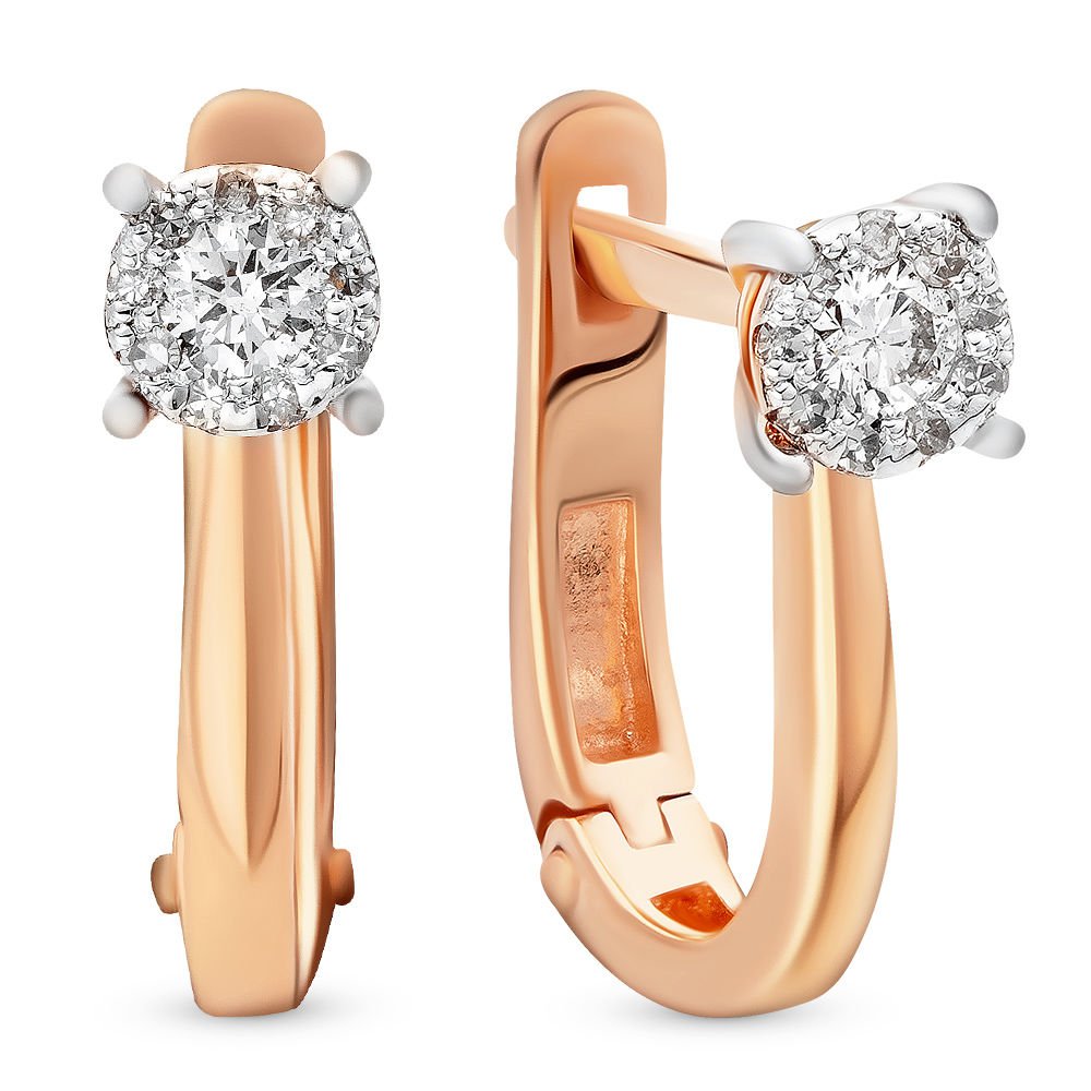 

Серьги из красного золота с бриллиантом 585Gold 102004433, 102004433