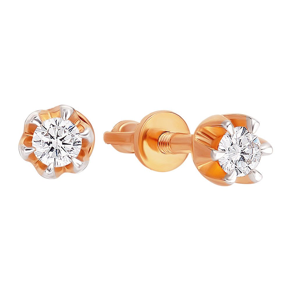 

Серьги из красного золота с бриллиантом 585Gold 102004421, 102004421
