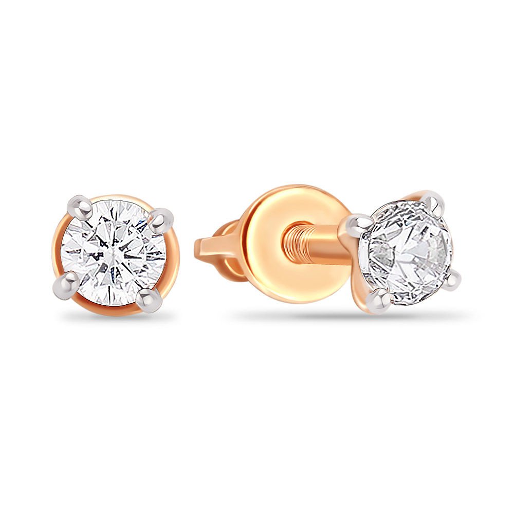 

Серьги из красного золота с бриллиантом 585Gold 102004405, 102004405