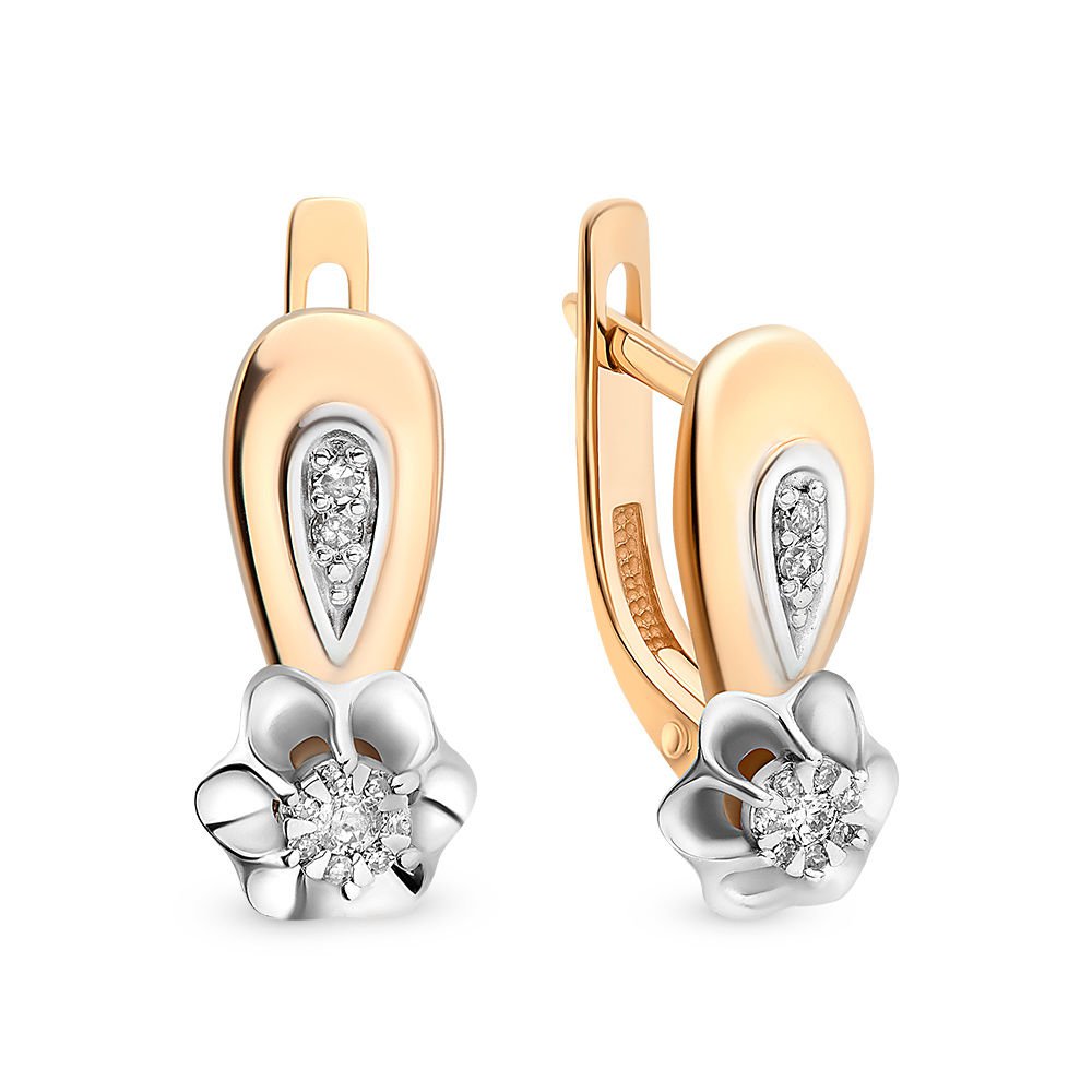 

Серьги из красного золота с бриллиантом 585Gold 102004394, 102004394