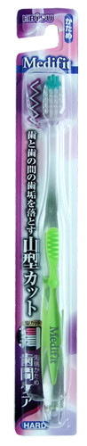 Зубная щётка Ebisu с W-образным срезом и зоной для очищения дальних зубов жесткая 26г