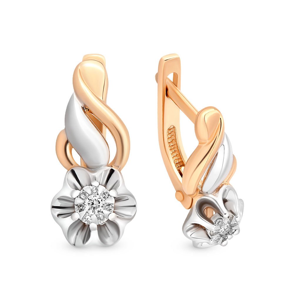 

Серьги из красного золота с бриллиантом 585Gold 102004392, 102004392