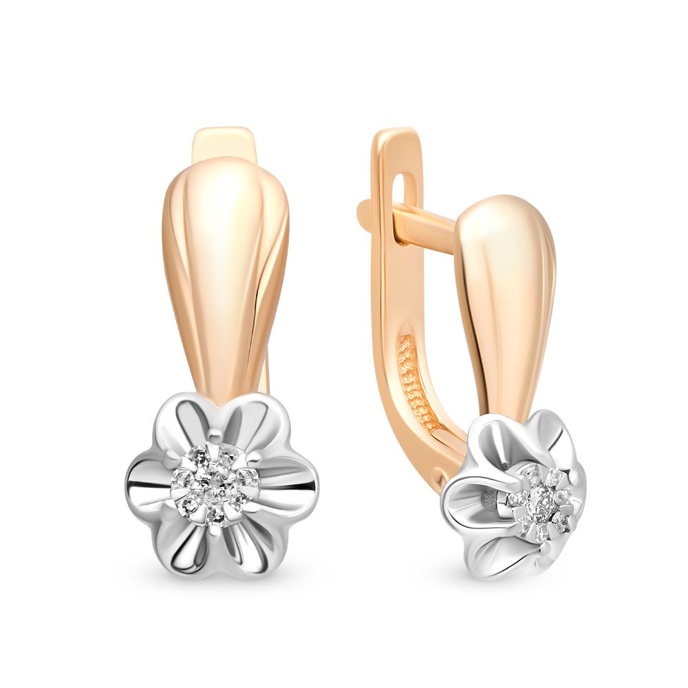 

Серьги из красного золота с бриллиантом 585Gold 102004387, 102004387