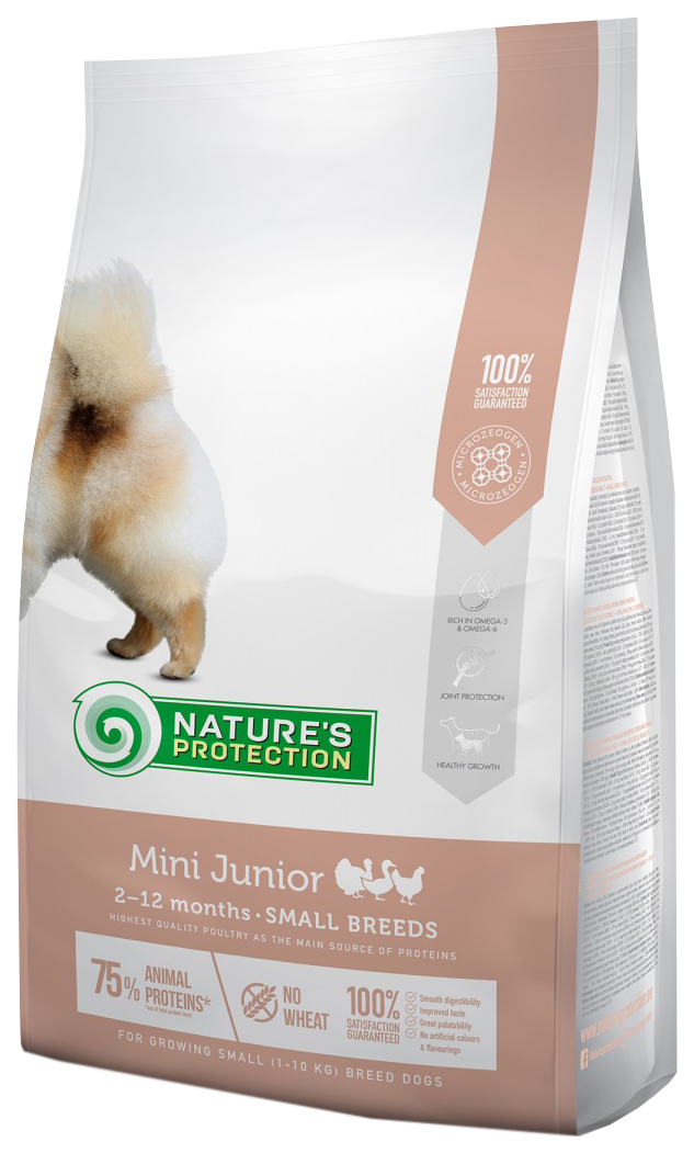 

Сухой корм для щенков мелких пород Nature’s Protection Mini Junior, птица, 18кг