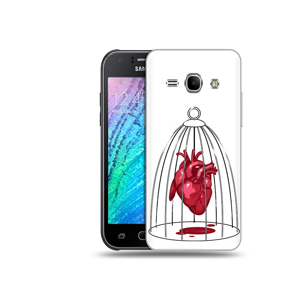 Чехол MyPads Tocco для Samsung Galaxy J1 сердце в клетке (PT26162.569.597)