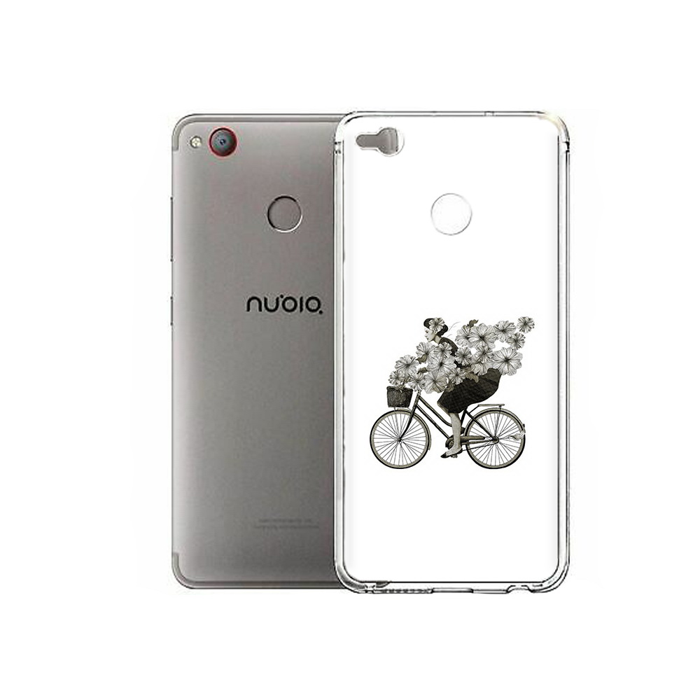 Чехол MyPads Tocco для ZTE Nubia Z11 Mini девушка на велосипеде с цветами