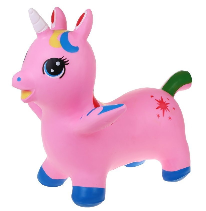 Животное-прыгун Moby Kids Единорог, розовый с крыльями 646734 мяч прыгун с ручками единорожка 55 см 480 г розовый