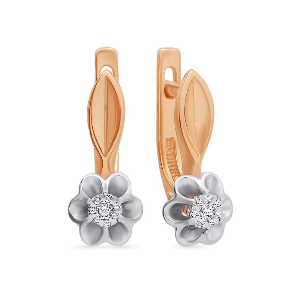 

Серьги из красного золота с бриллиантом 585Gold 102004395, 102004395