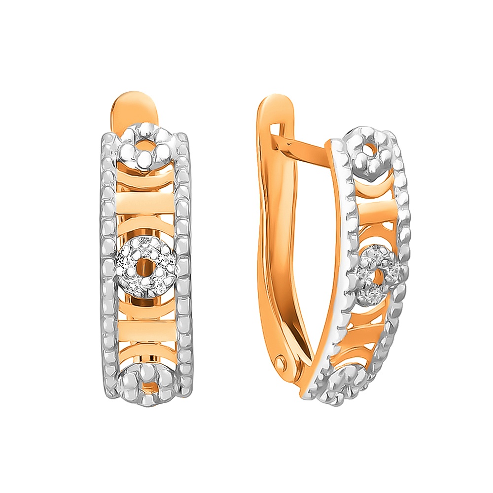 

Серьги из красного золота с бриллиантом 585Gold 102004369, 102004369
