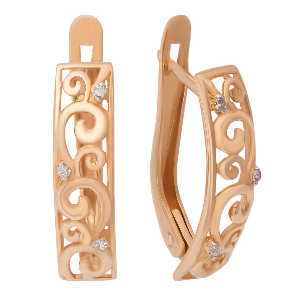 

Серьги из красного золота с бриллиантом 585Gold 102004363, 102004363