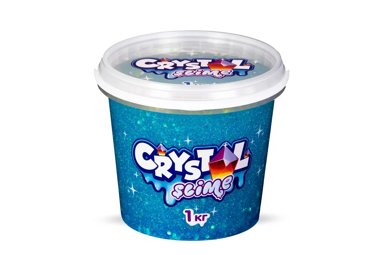 Блестящий слайм Slime Crystal голубой, 1 кг