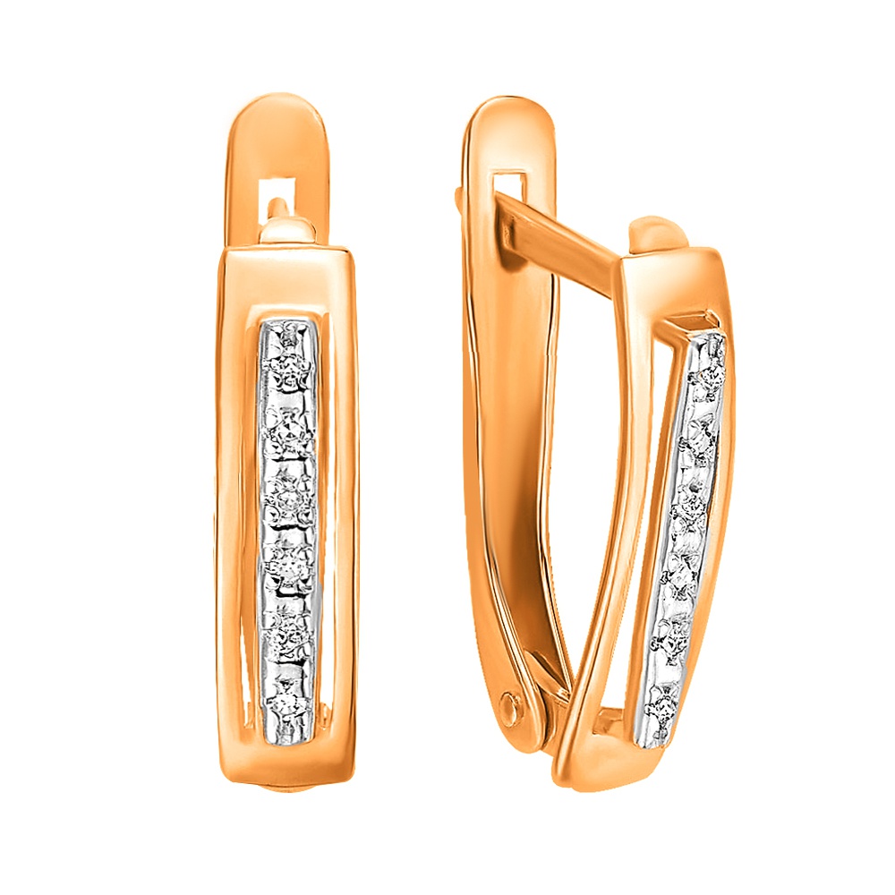 

Серьги из красного золота 585Gold 102004359, бриллиант, 102004359
