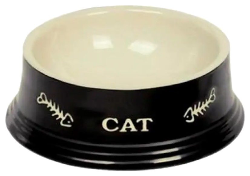 фото Одинарная миска для кошек nobby, керамика, черный, 0.14 л