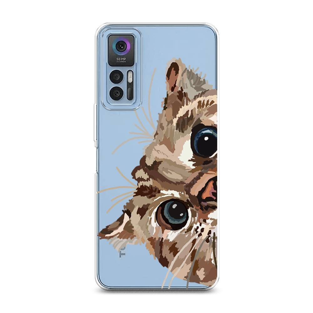 

Чехол на TCL 30 "Любопытный кот", Коричневый;синий;черный, 290950-1