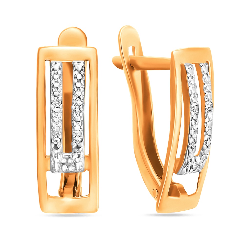 

Серьги из красного золота с бриллиантом 585Gold 102004361, 102004361