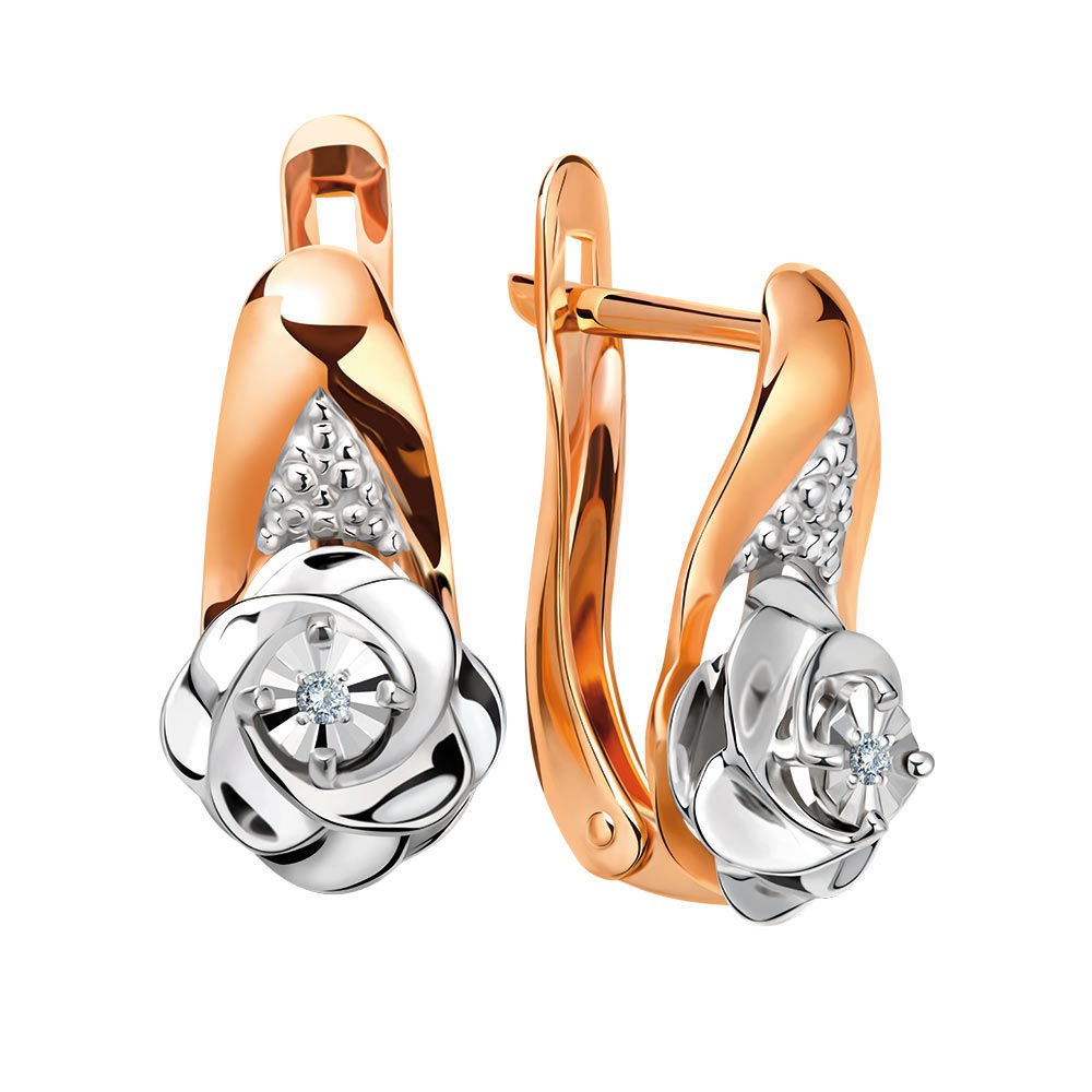 

Серьги из красного золота с бриллиантом 585Gold 102004336, 102004336