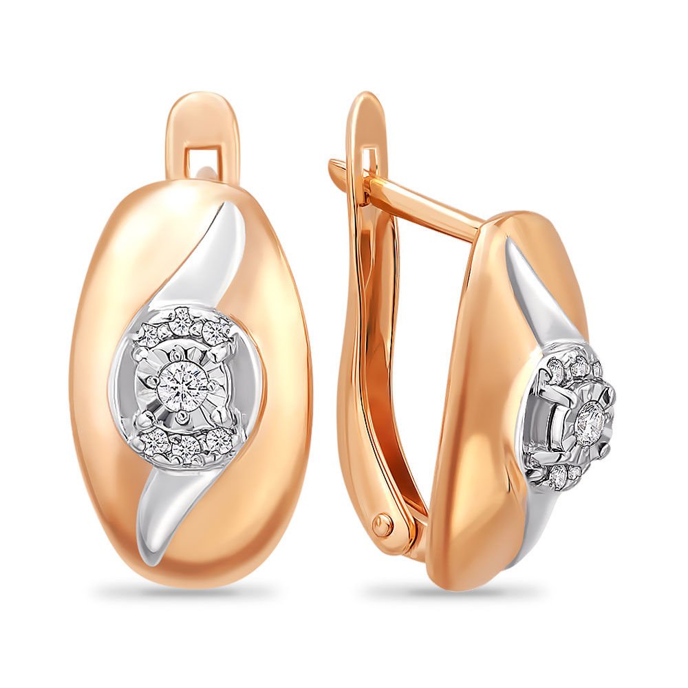 

Серьги из красного золота с бриллиантом 585Gold 102004327, 102004327