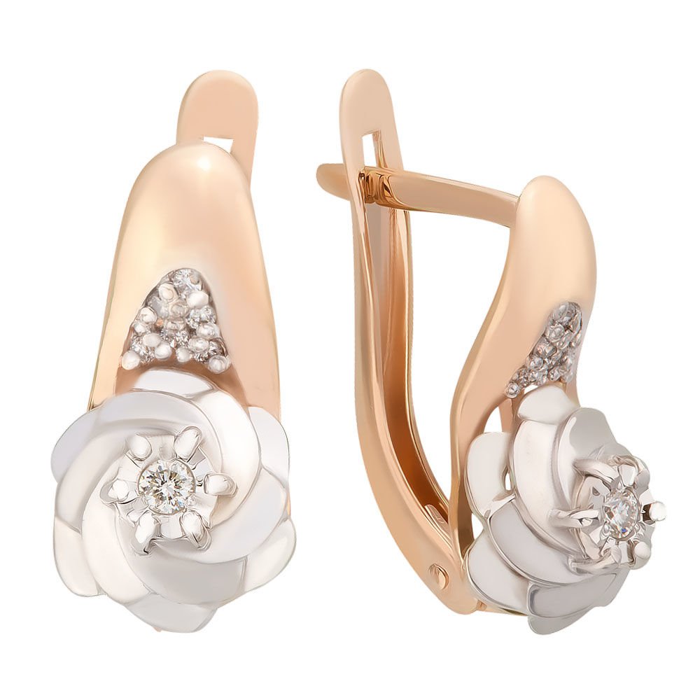 

Серьги из красного золота 585Gold 102004335, бриллиант, 102004335