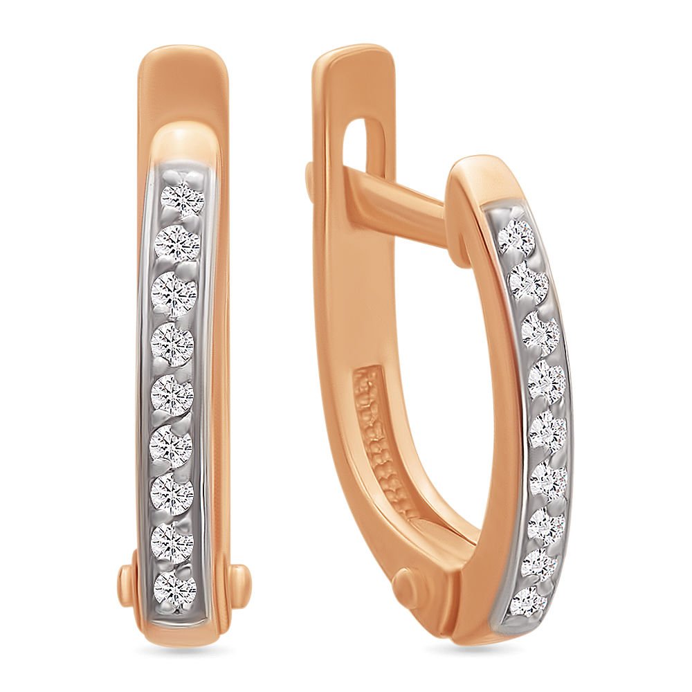 

Серьги из красного золота с бриллиантом 585Gold 102004326, 102004326