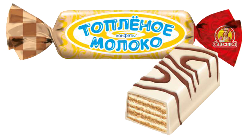 

Конфеты вафельные Славянка Топленое молоко белой глазури