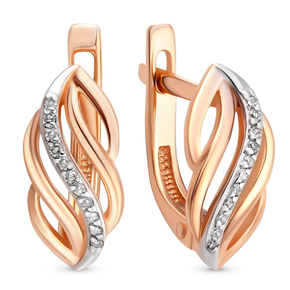 

Серьги из красного золота с бриллиантом 585Gold 102004330, 102004330