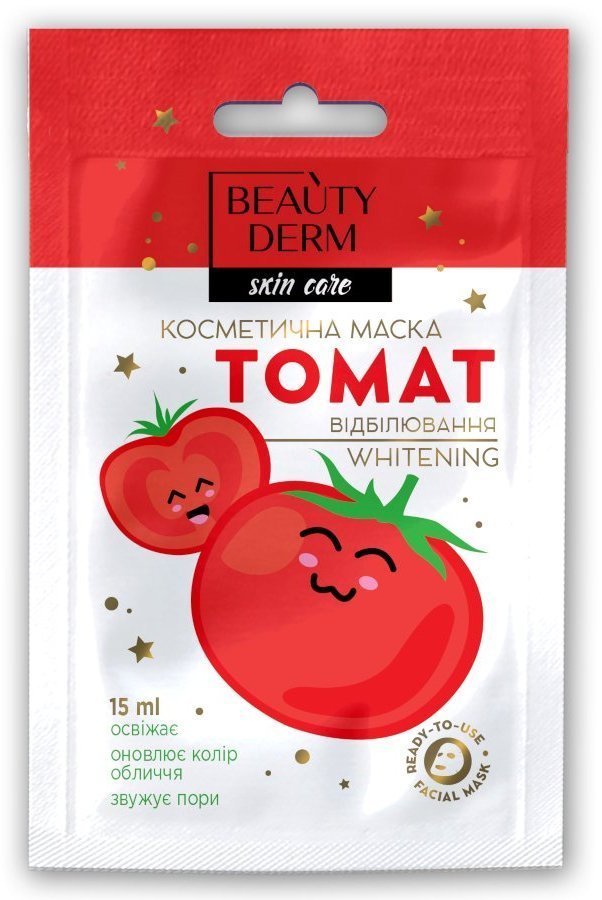 

Маска косметическая кремовая для лица BEAUTYDERM томат отбеливание, 15 мл