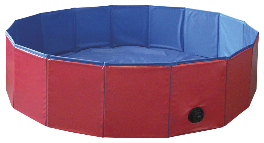 фото Бассейн для собак nobby cooling-pool, пластик, красно-голубой, 160 х 30 см