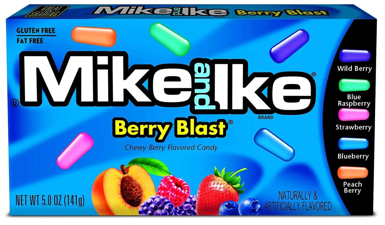 

Конфеты жевательные Mike and Ike Berry Blast, Майк энд Айк Ягодный Взрыв, 141 г, Конфеты