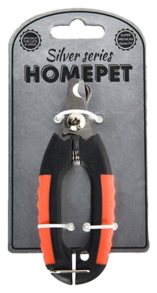 Когтерез-секатор для кошек и собак HOMEPET, черный, оранжевый, 12,5 х 4 см