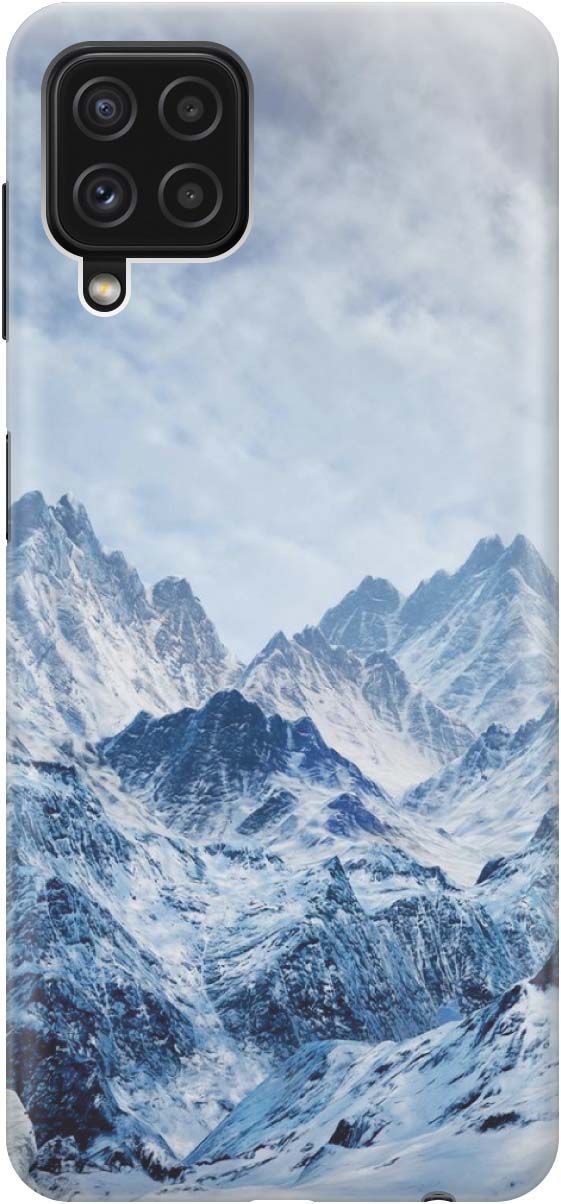 

Чехол на Samsung Galaxy A22 "Снежные горы", Белый;голубой, 2149