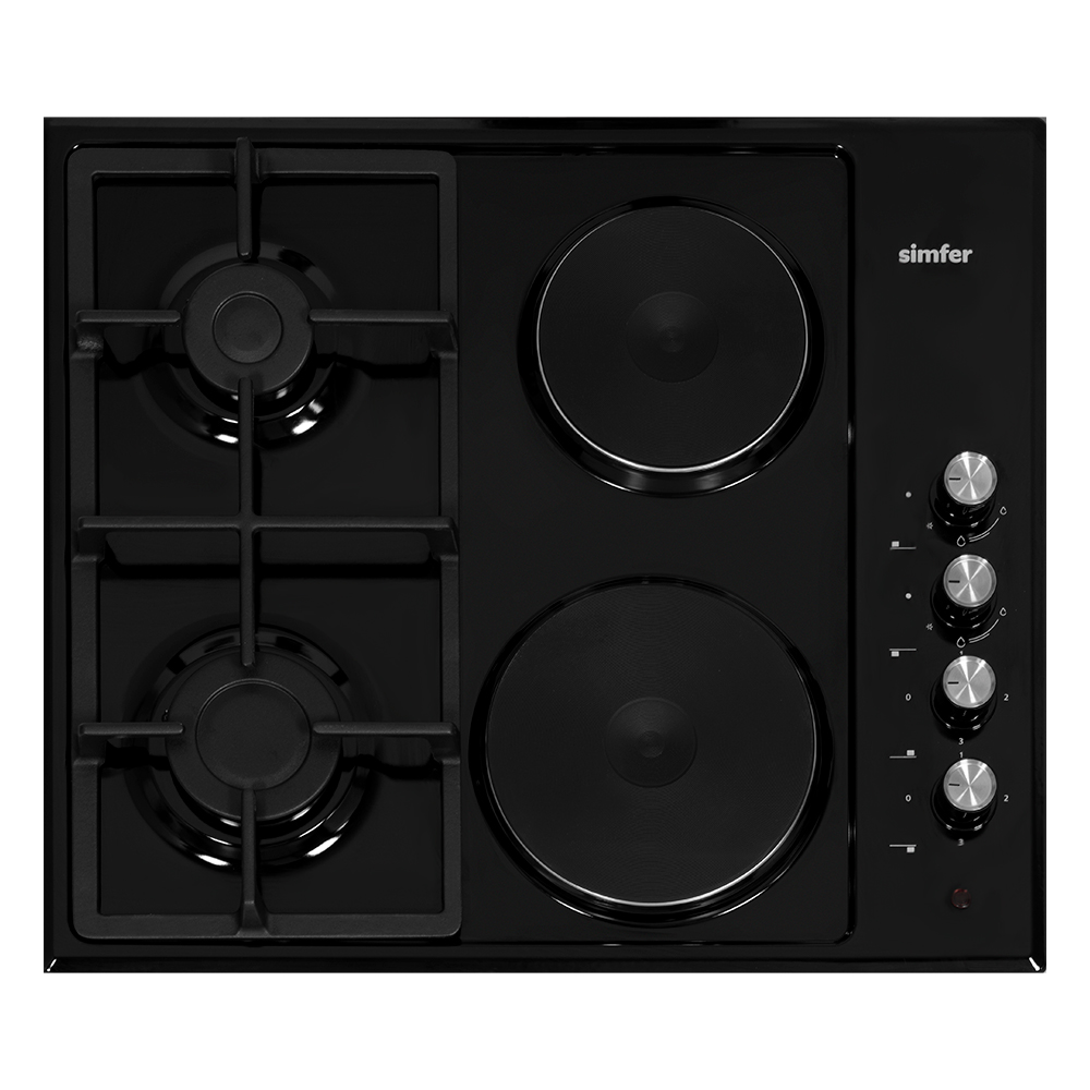 

Встраиваемая варочная панель комбинированная Simfer H60Q22B516 черный, H60Q22B516