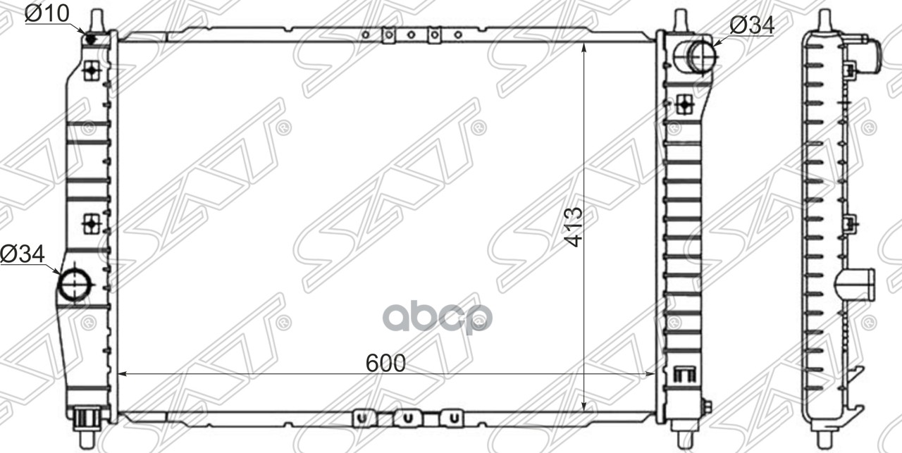 

Радиатор Daewoo Kalos 02-/Chevrolet Aveo 1.4 05-(Трубчатый) Sat арт. SG-DW0007-1.6MT