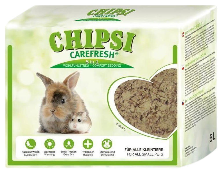 Наполнитель для мелких домашних животных и птиц CHIPSI CAREFRESH Original, 5 л