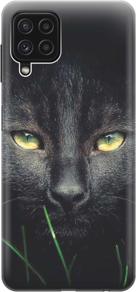 

Чехол на Samsung Galaxy A22 "Кошка в темноте", Черный, 2149