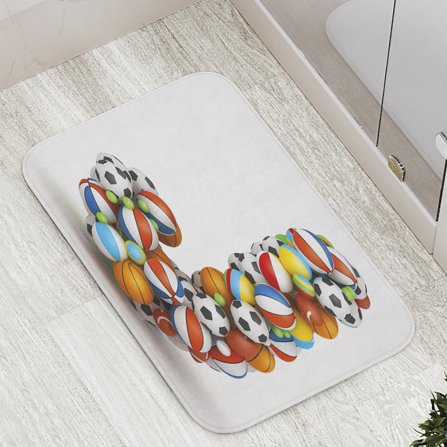 

Коврик противоскользящий JoyArty "Спортивная буква J" для ванной, сауны, бассейна, 77х52см, Спортивная буква J