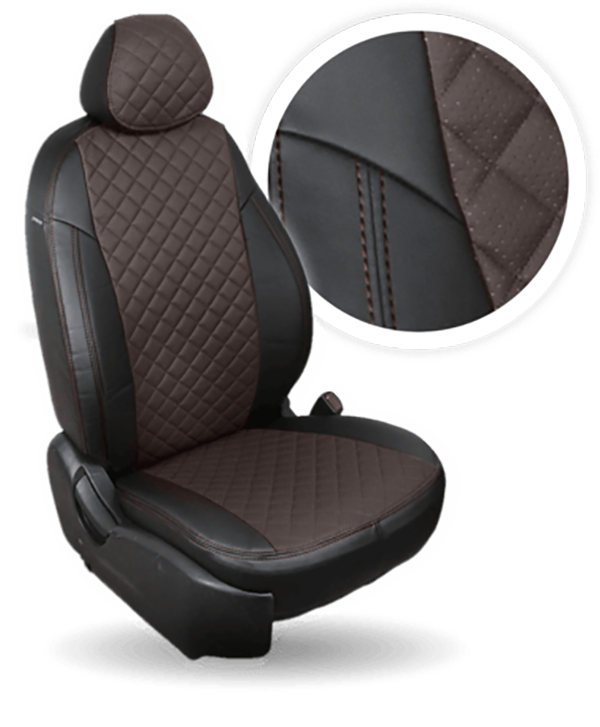 

Авточехлы Автопилот Skoda Rapid I/II / VW Polo Ромб / Черный + Шоколад