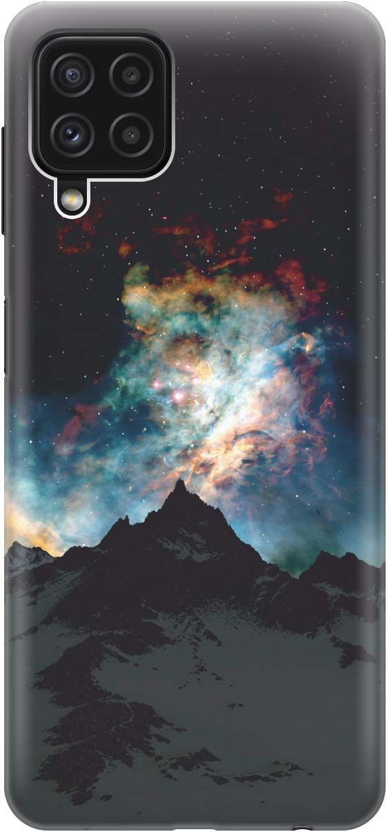 

Чехол на Samsung Galaxy A22 "Горы и звезды", Синий;черный, 2148