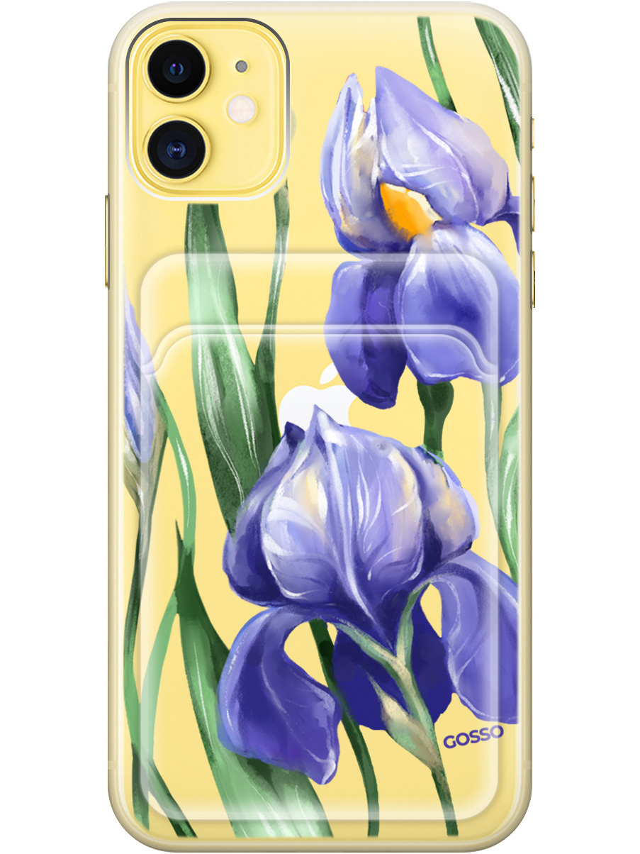 

Силиконовый чехол на Apple iPhone 11 с рисунком "Amazing Irises" прозрачный, Прозрачный;белый;синий, 20011937