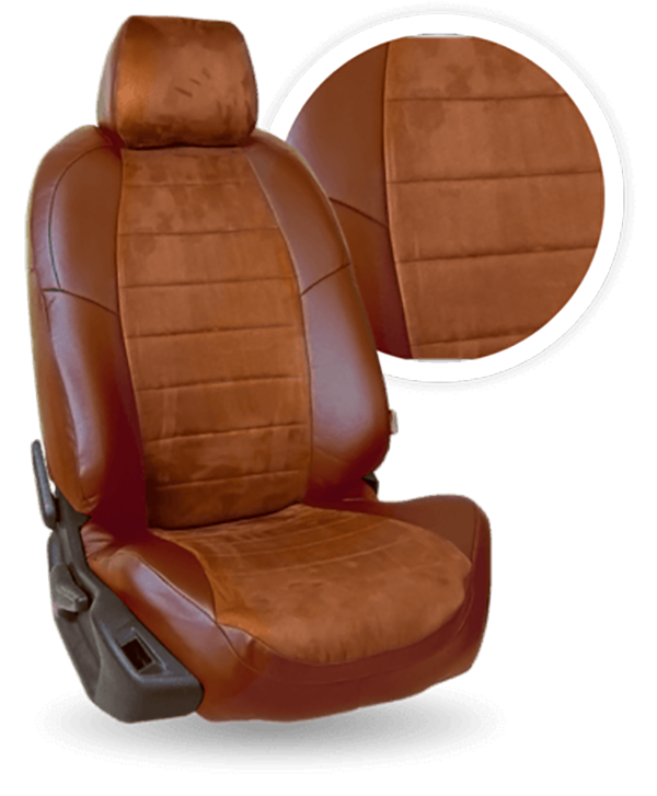 

Авточехлы Автопилот Skoda Rapid (сплошной) c 14г. Алькантара / Коричневый + Корич