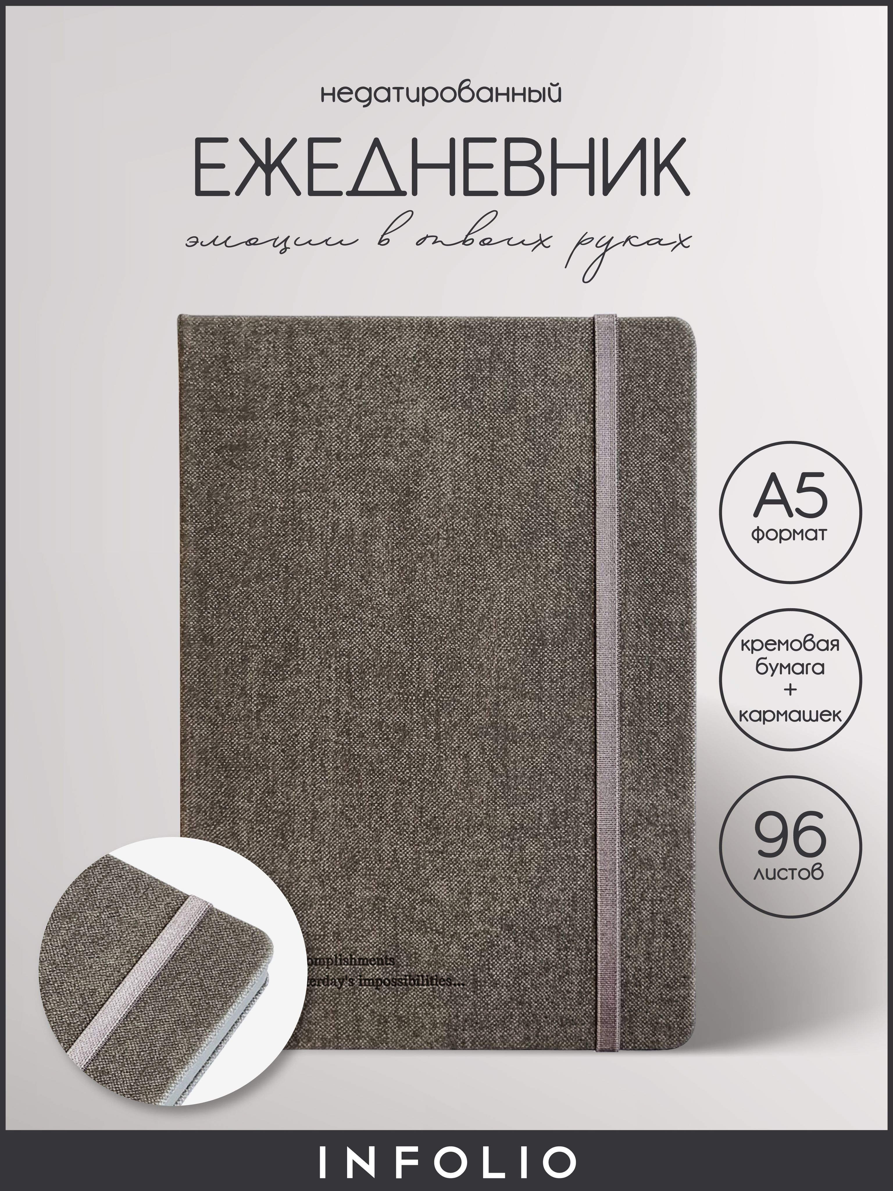 

Ежедневник недатированный INFOLIO, I1381/grey, 14х20, сшивка, 96 листов в линейку