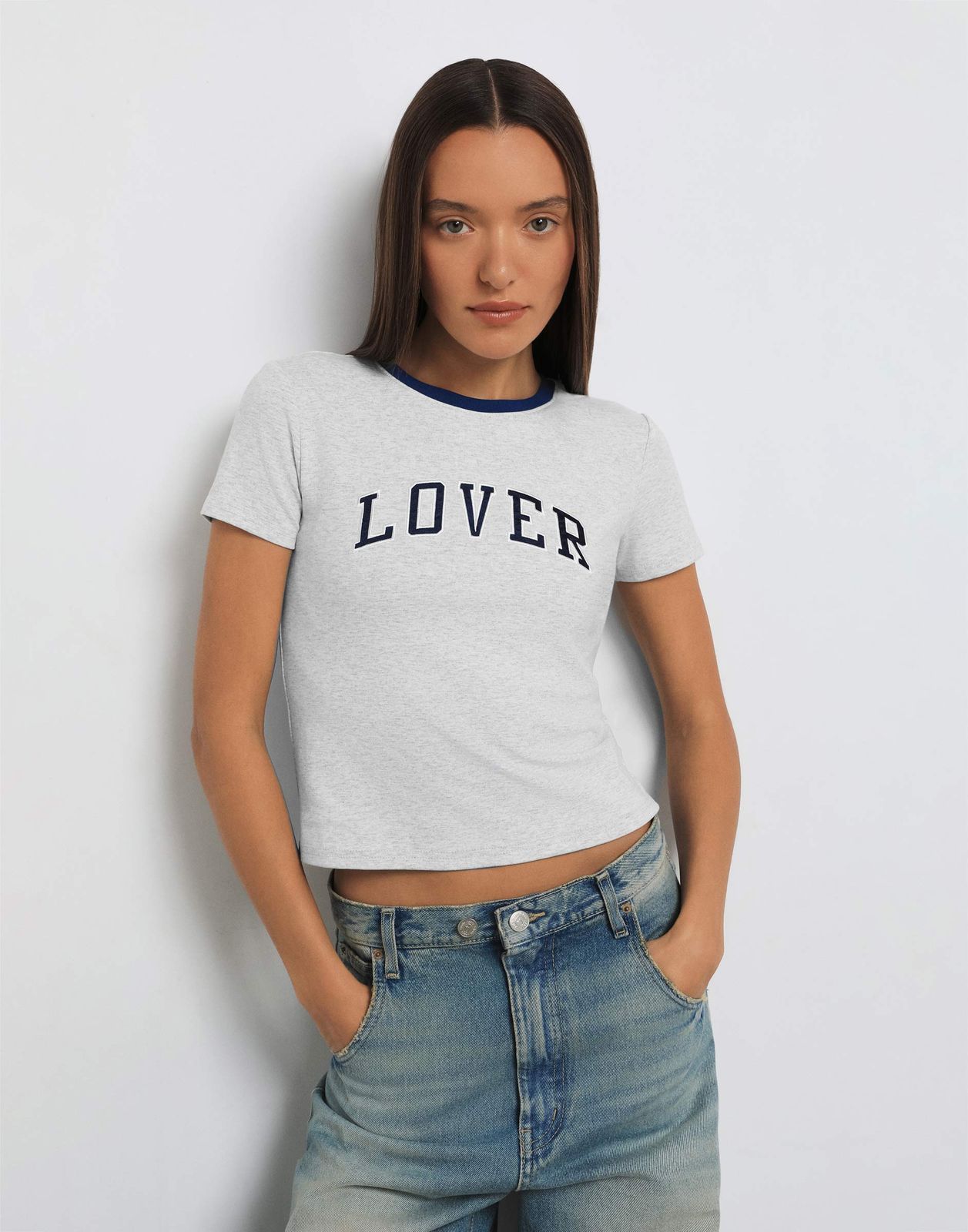 

Футболка женская Gloria Jeans GKT023657 серый меланж XL/170, GKT023657