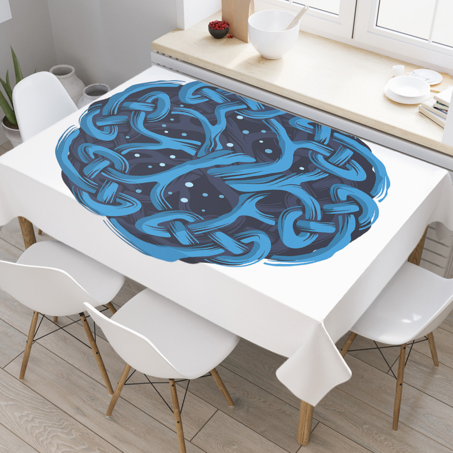 

Скатерть прямоугольная JoyArty "Кельтский иггдрасиль" из оксфорда, 180x145см, Белый, Кельтский иггдрасиль