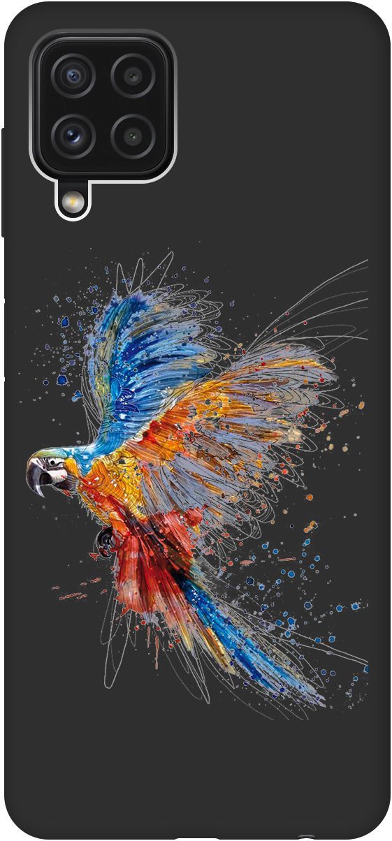 

Чехол на Samsung Galaxy A22 "Colorful Parrot" черный, Черный;красный, 2065