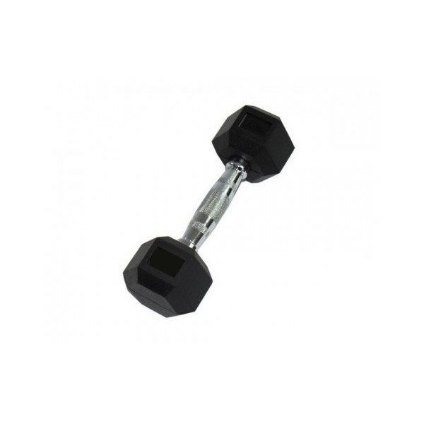 Неразборная гантель Perform Better Rubber Encased Hex Dumbbells 1 x 7,5 кг, черный