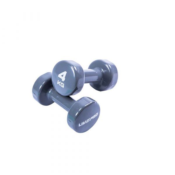 Неразборные гантели LivePro Colored Studio Dumbbell 2 x 4 кг, серый