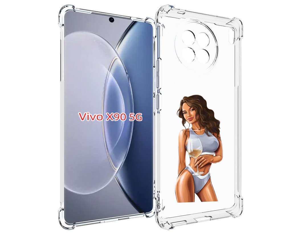 Чехол MyPads девушка-в-сером-купальнике- женский для Vivo X90